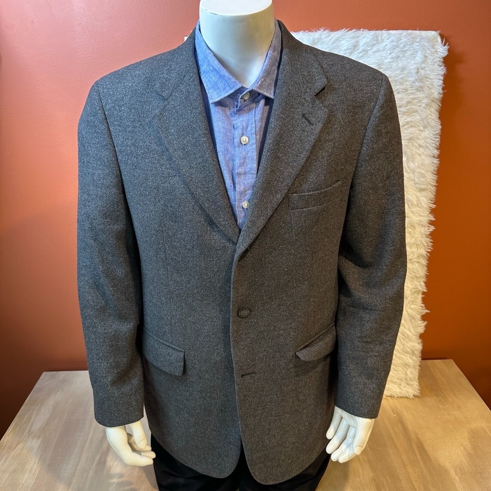 Bill Blass Black Label Mens 42R Camel Hair Blazer Gray USA Tailored Sport Coat